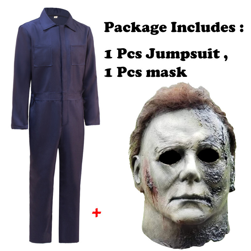 Michael Myers Halloween Scary Horror Movie Cosplay Costume + Mask - 2 Pcs Set Michael Myers Halloween Scary Horror Movie Cosplay Costume + Mask - 2 Pcs Set