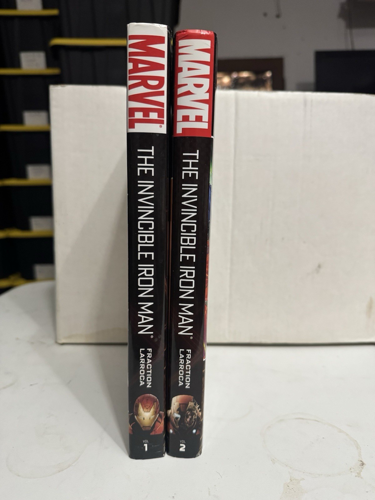 Invincible Iron Man Fraction Larroca Vol 1 2 OHC Hardcover Set Marvel OOP Invincible Iron Man Fraction Larroca Vol 1 2 OHC Hardcover Set Marvel OOP