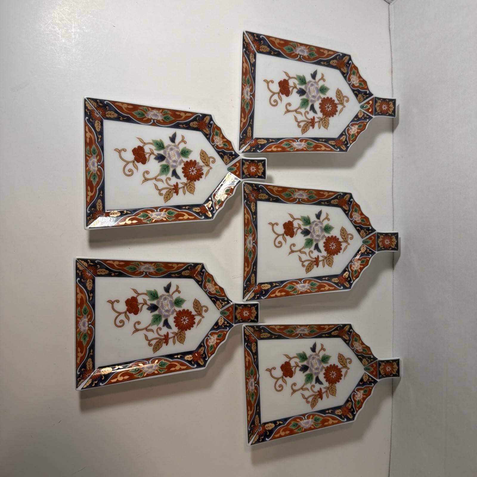 SET OF 5 Vintage Andrea Sadek Trinket Tray Vanity Dish Plate Ashtray Flower tray