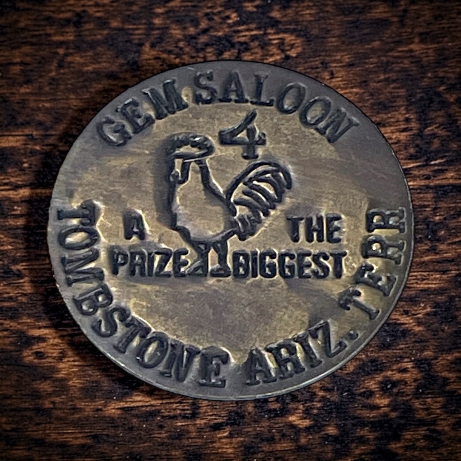 Western Gem Saloon Brothel Token Coin Tombstone, Arizona Territory Solid brass