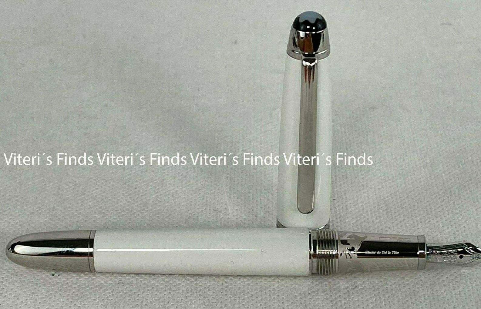 Auth Montblanc 145 Classique Tribute to the Mont Blanc Silver White Fountain Pen