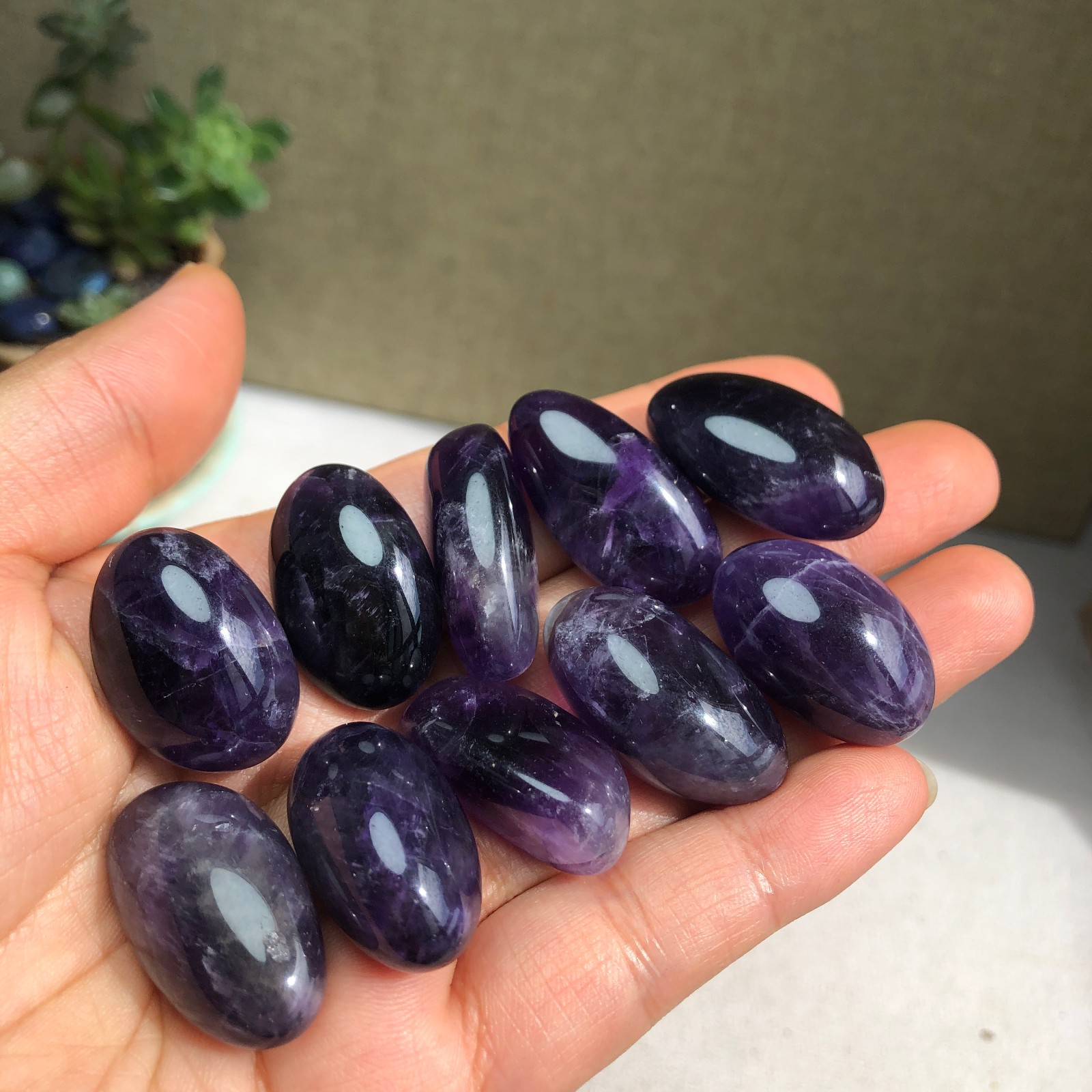 10pcs Natural Dream Amethyst semi-precious purple Crystal specimens 97g A6010