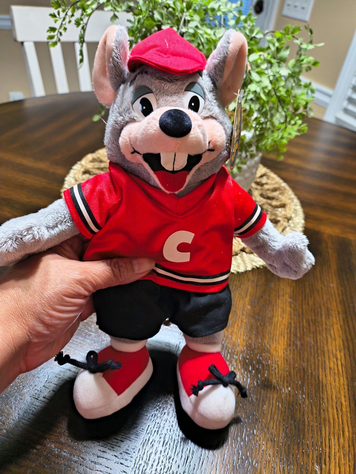 Vintage Chuck E. Cheese Plush Mouse 2004 Red 11in Shirt & Hat, Gray/Black/White Vintage Chuck E. Cheese Plush Mouse 2004 Red 11in Shirt & Hat, Gray/Black/White