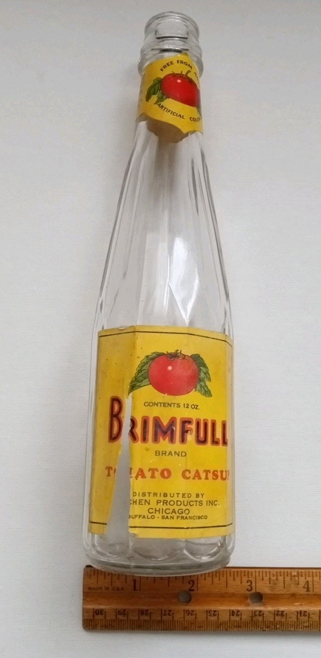 Vintage Brimfull Tomato Catsup Bottle Chicago Vintage Brimfull Tomato Catsup Bottle Chicago