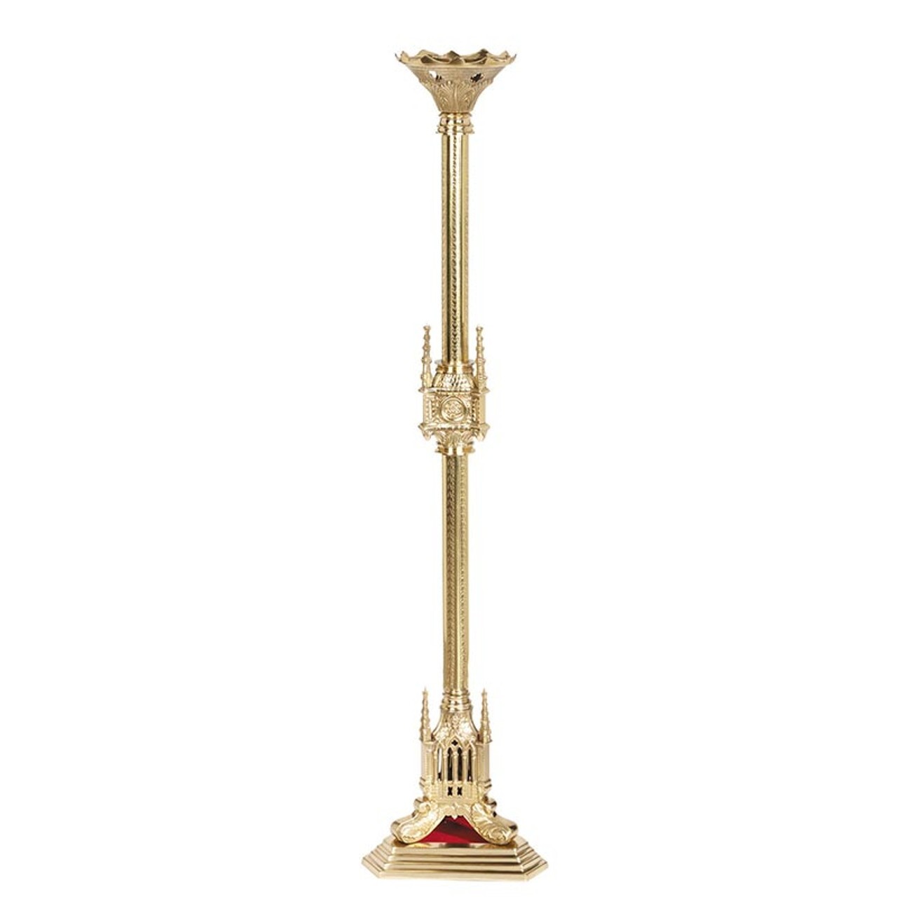 Paschal Candlesticks, San Pietro Paschal Candlestick, Church Brass 44'' High Paschal Candlesticks, San Pietro Paschal Candlestick, Church Brass 44'' High