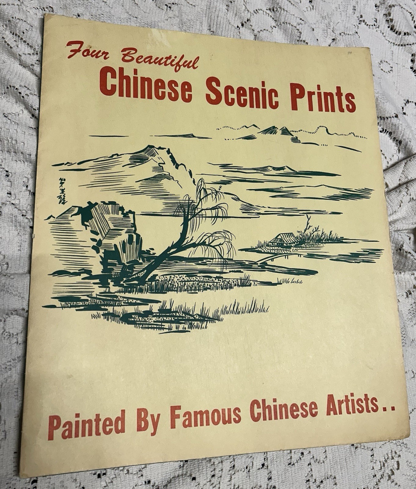 Vintage Four Beautiful Chinese Scenic Prints by Famous Chinese Artists Vintage Four Beautiful Chinese Scenic Prints by Famous Chinese Artists