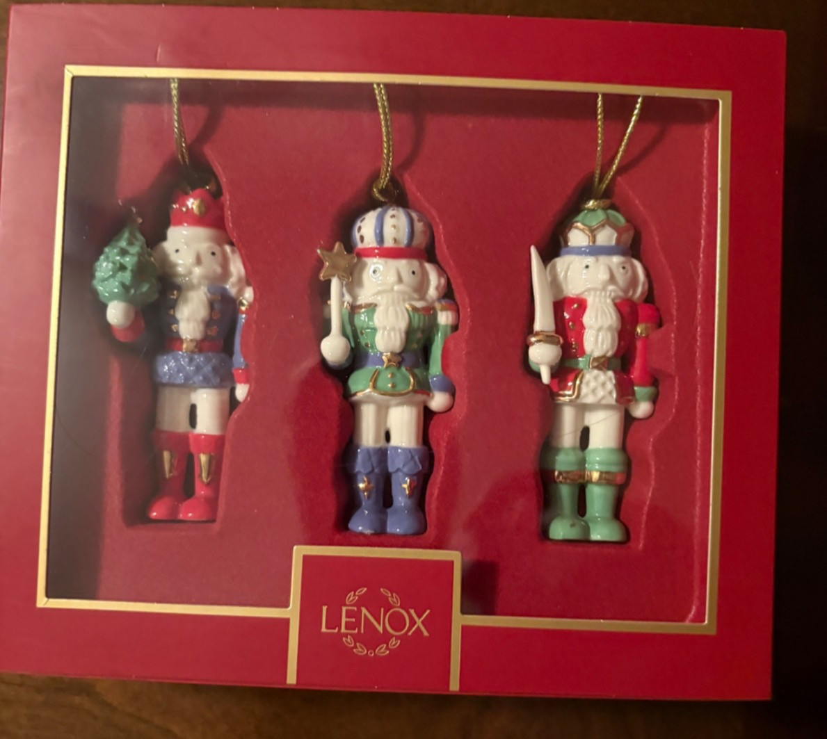 New in Box LENOX set of 3 Nutcrackers Ornaments Porcelain Beautiful New in Box LENOX set of 3 Nutcrackers Ornaments Porcelain Beautiful