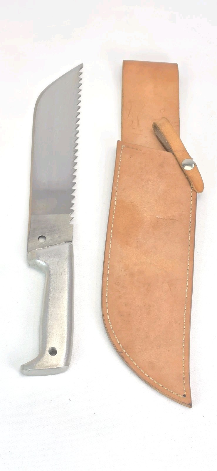 Rare Vintage Barteaux USA 10" Sawback Machete Cargo Survival Knife With Sheath Rare Vintage Barteaux USA 10" Sawback Machete Cargo Survival Knife With Sheath