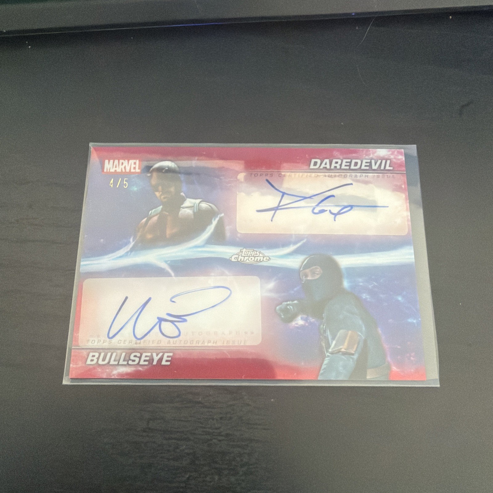 2025 Topps Marvel Daredevil Bullseye Cox Bethel Red /5 Dual Auto 2025 Topps Marvel Daredevil Bullseye Cox Bethel Red /5 Dual Auto