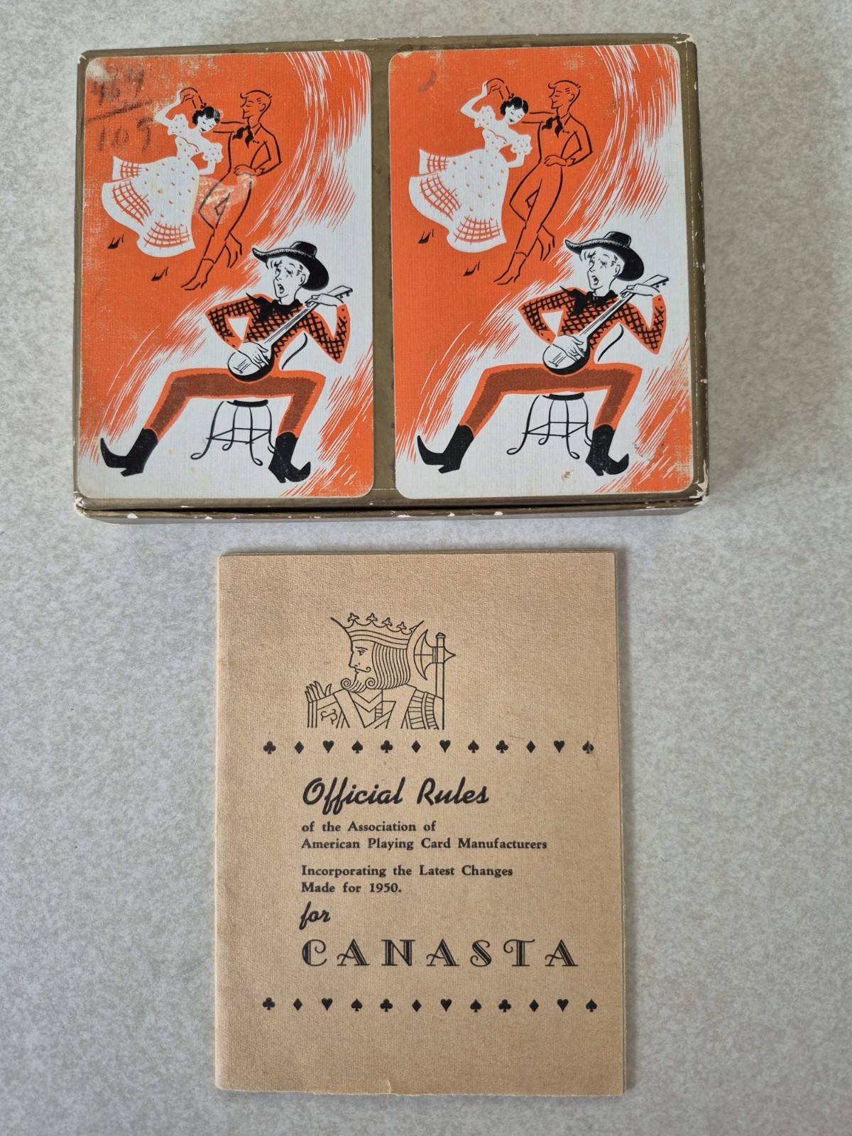 Vtg Hamilton Canasta Playing Cards Cowboy Western Dance Theme w/Rules Booklet Vtg Hamilton Canasta Playing Cards Cowboy Western Dance Theme w/Rules Booklet