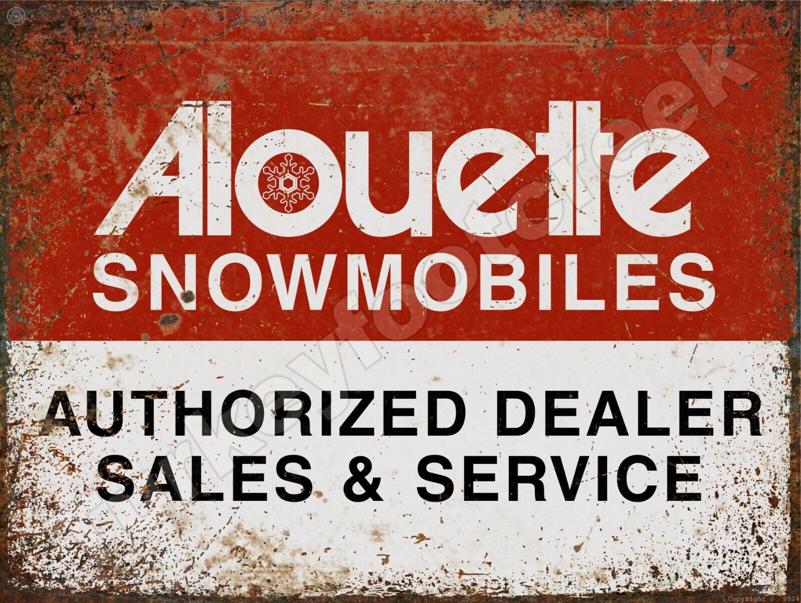 Rust Look Alouette Snowmobiles Dealer Metal Sign 3 Sizes to Choose From
