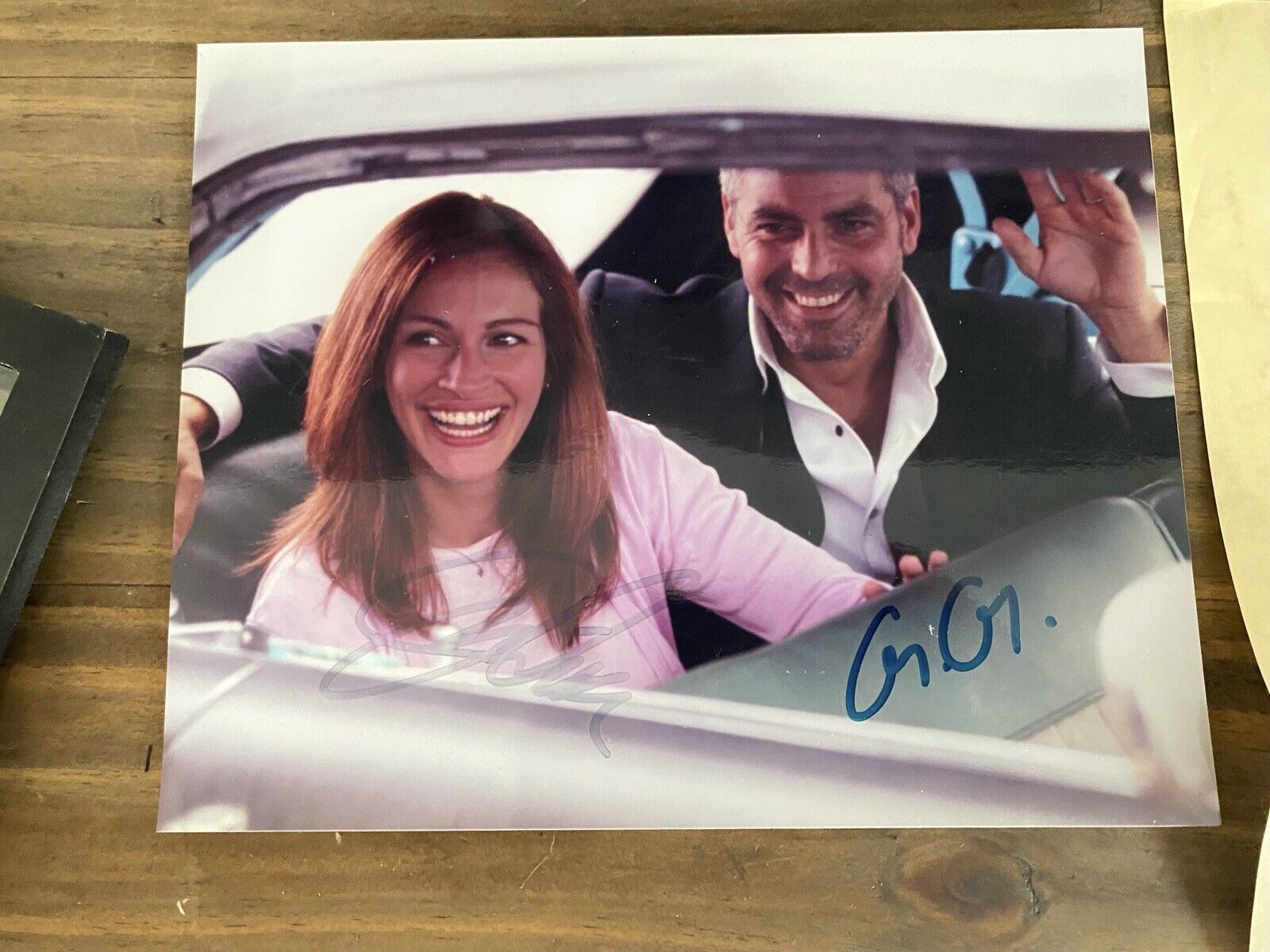 Autograpjed Julia Roberts And George Clooney 11x14 Photo Oceans 11 PSA Signed