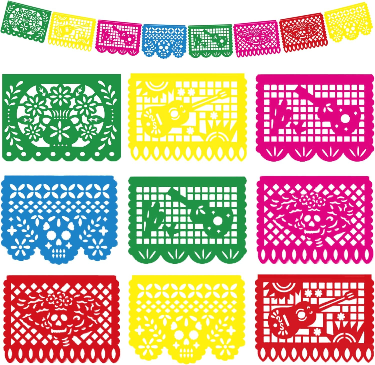 Day of the Dead Decorations Papel Picado Streamer Banner Altar De Muertos Flag Day of the Dead Decorations Papel Picado Streamer Banner Altar De Muertos Flag