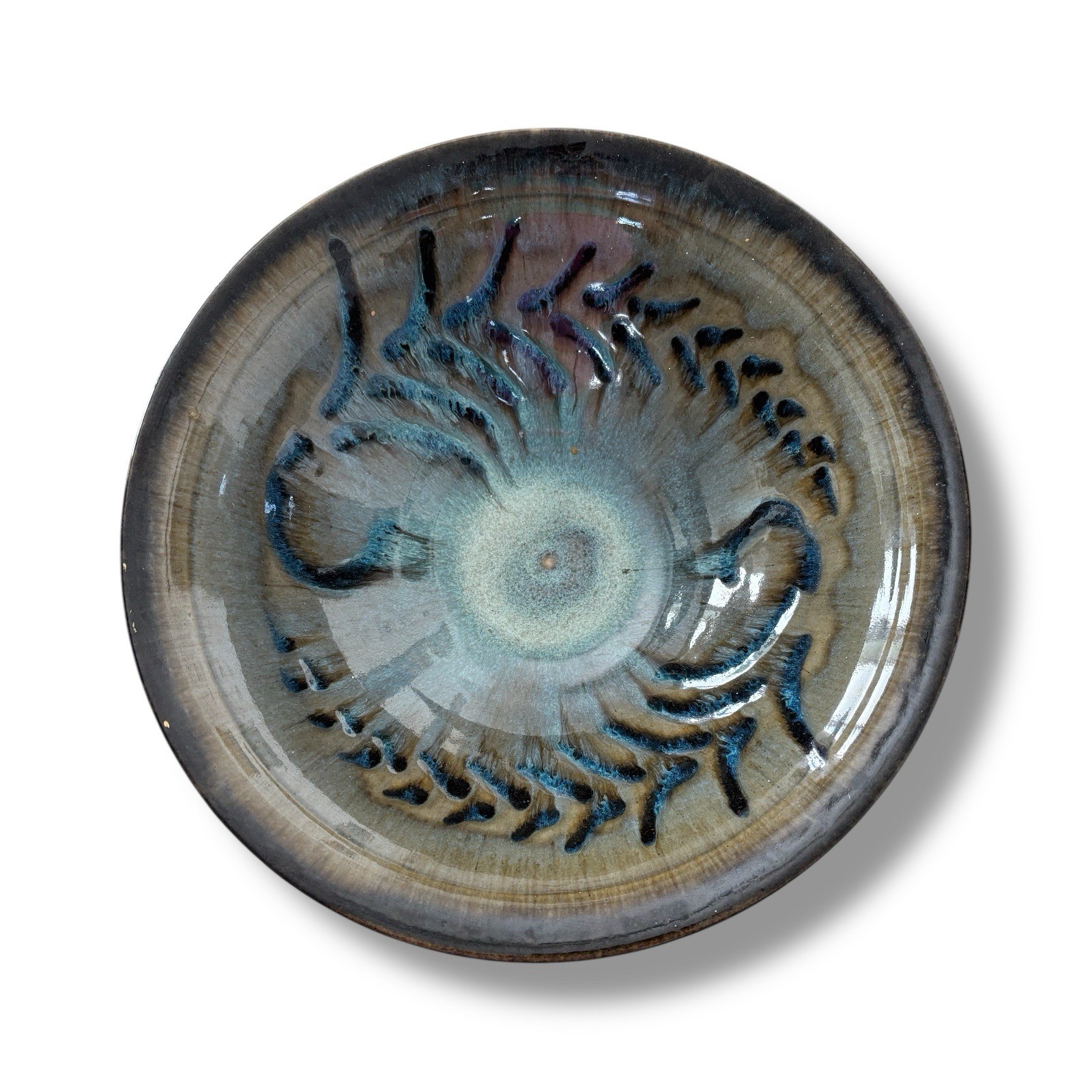 Vintage Hand Thrown Ken Merrick Ceramic Bowl 15” Fine Art Signed Pottery Glazed Vintage Hand Thrown Ken Merrick Ceramic Bowl 15” Fine Art Signed Pottery Glazed