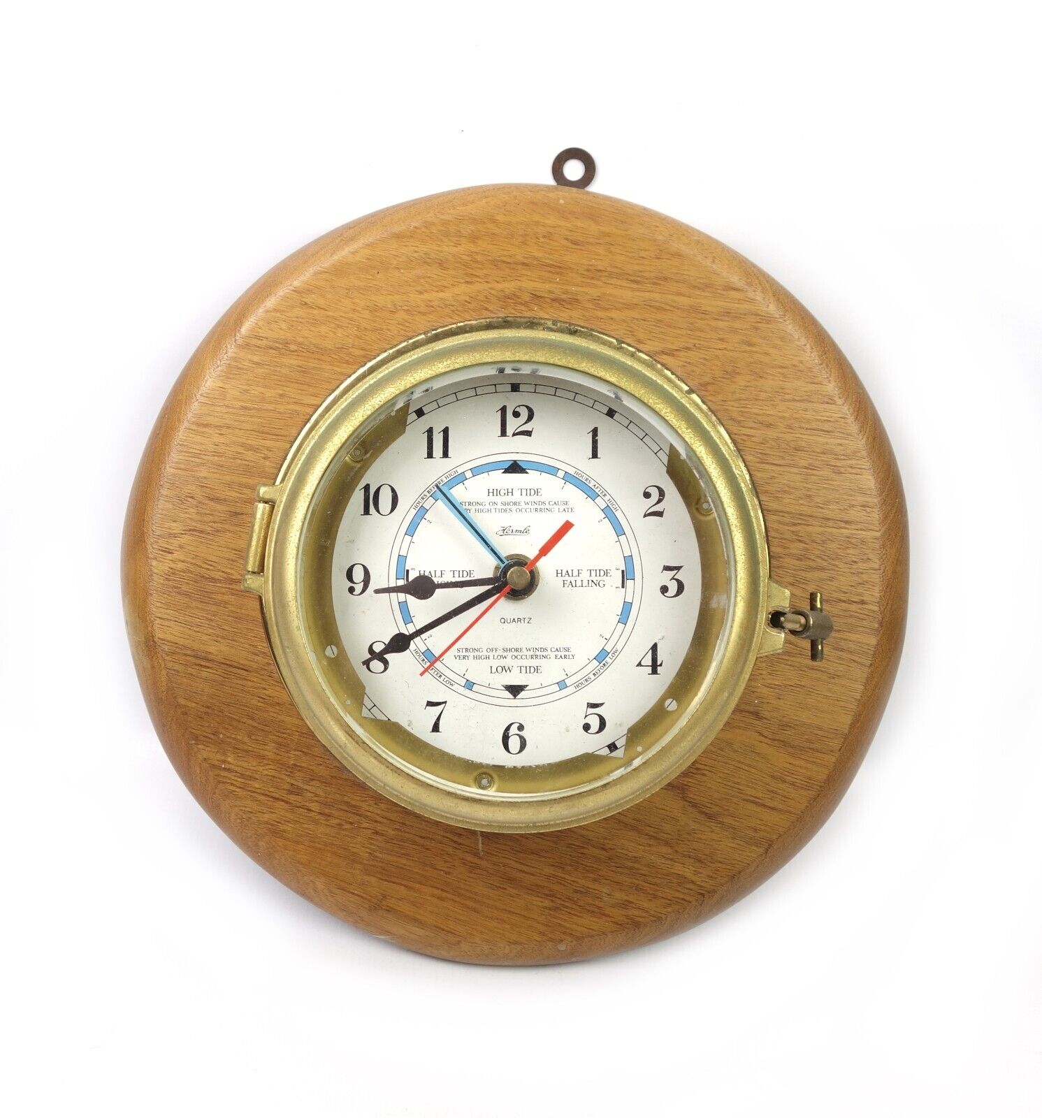Vintage Hermle Quartz Nautical Captain’s Tide Clock - Tested & Working