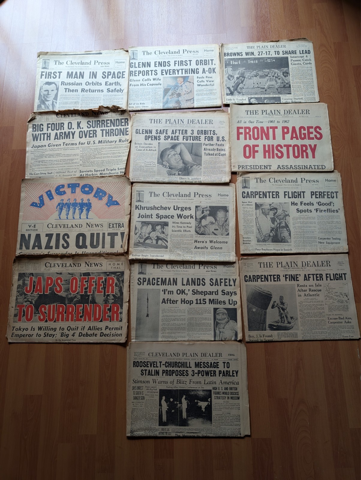 Old Newspaper Collection 1941-1991 40+ Separate Dates Mostly From Cleveland, OH