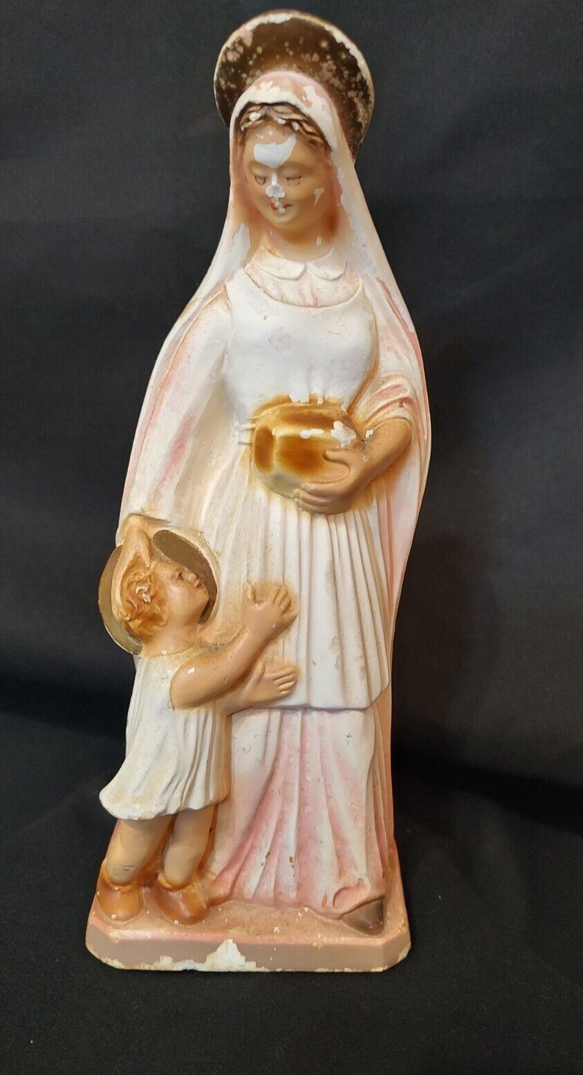 Vintage 1956 Kitchen Madonna and Child Mary & Jesus Statue Plaster Retro 10