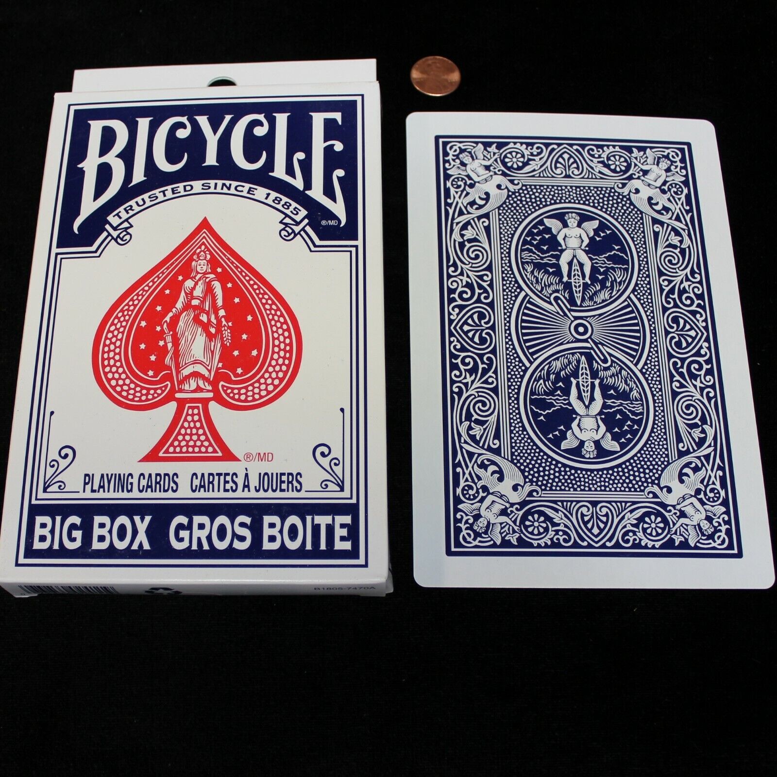 Jumbo 1-Way Forcing Card Deck, Magic Trick - Bicycle Big Box Gros Boite One Blue