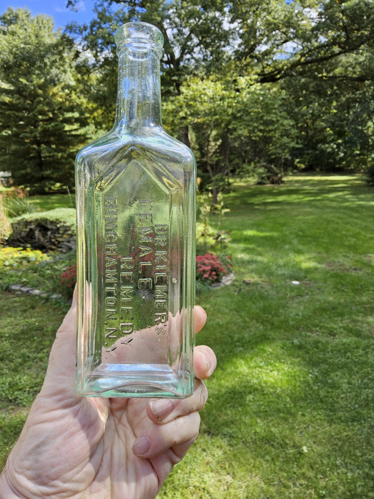 DR.KILMER'S FEMALE REMEDY Arched Panel Bottle, MINT 8 5/8 IN