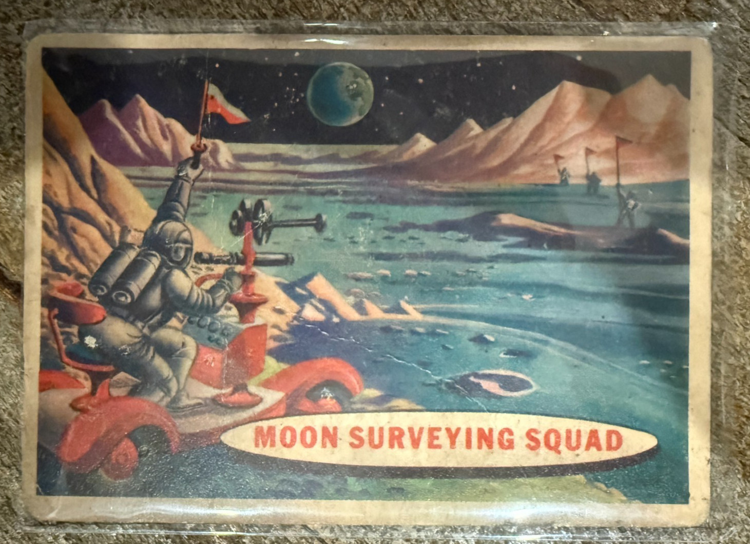 1957 Topps SPACE CARDS (Blue Back) -#43 MOON SURVEYING SQUAD 1957 Topps SPACE CARDS (Blue Back) -#43 MOON SURVEYING SQUAD