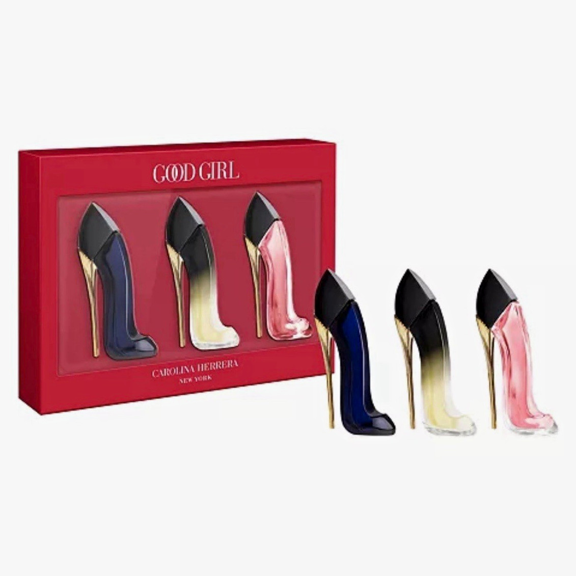 100% Authentic Carolina Herrera Good Girl 3 Pc Mini Gift Set Perfume Stilettos 100% Authentic Carolina Herrera Good Girl 3 Pc Mini Gift Set Perfume Stilettos