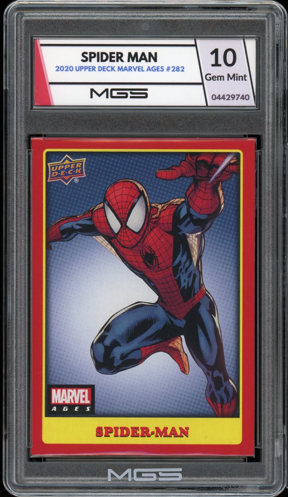 2020 Upper Deck Marvel Ages #284 SPIDER MAN MGS Graded 10 Gem Mint 2020 Upper Deck Marvel Ages #284 SPIDER MAN MGS Graded 10 Gem Mint