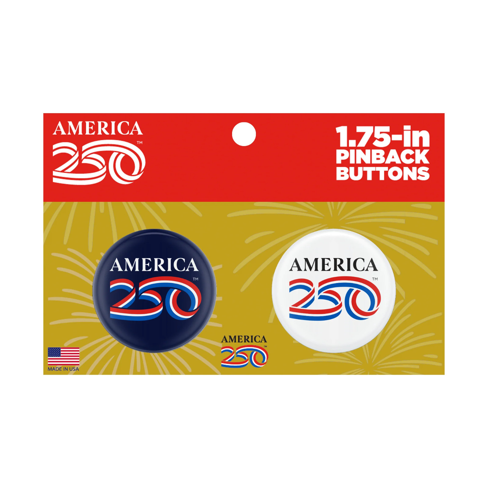 America 250 Officially Licensed 1.75" Diameter Button Official NEW Two buttons