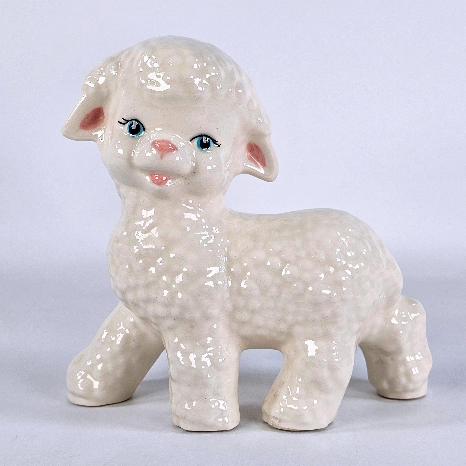 Vintage 1979 Ceramic Lamb Figurine Hand Painted Kitsch Nursery Decor 6 Inch Vintage 1979 Ceramic Lamb Figurine Hand Painted Kitsch Nursery Decor 6 Inch