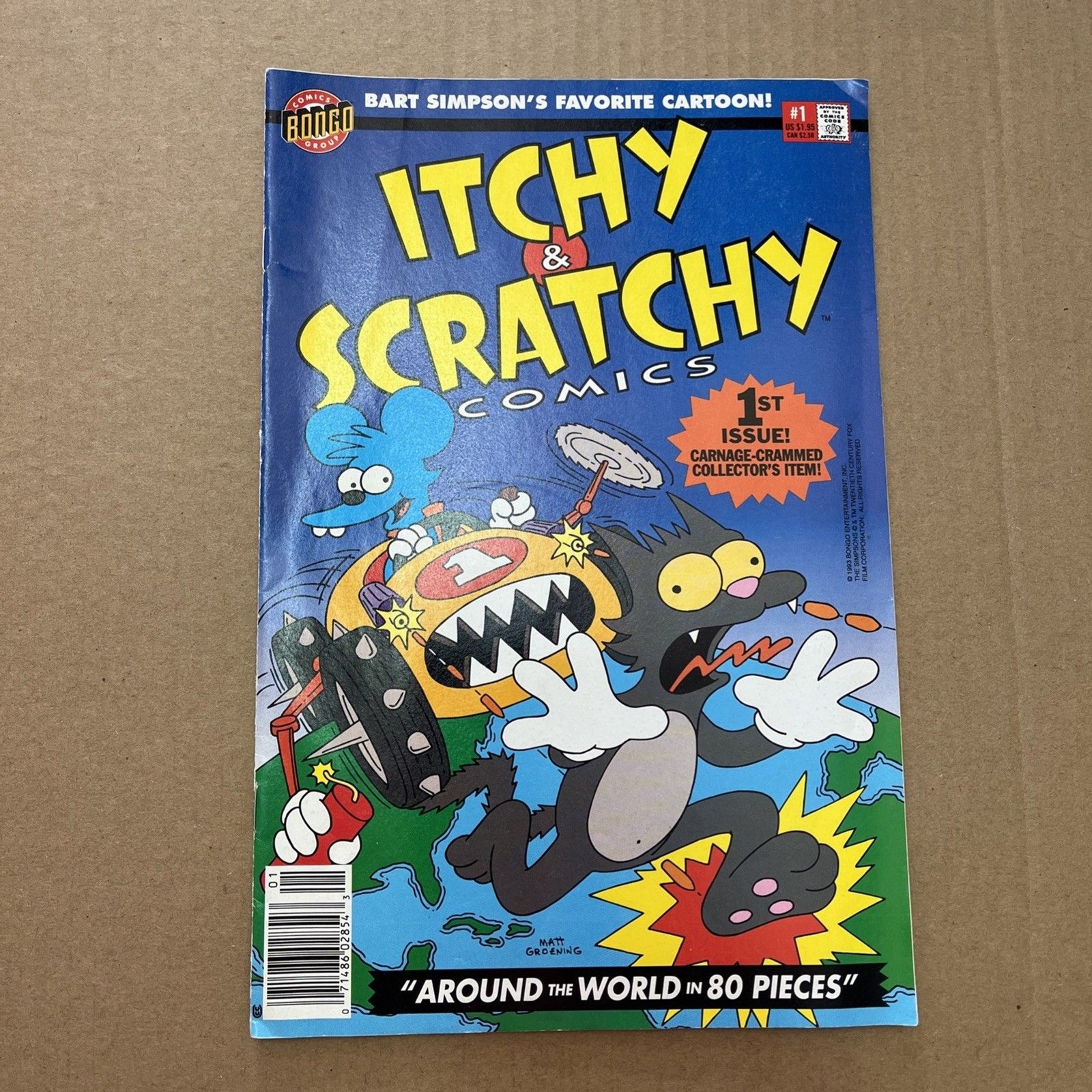 Itchy & Scratchy Comics #1 Bongo Comics December 1993 Unread Bart Simpson Itchy & Scratchy Comics #1 Bongo Comics December 1993 Unread Bart Simpson