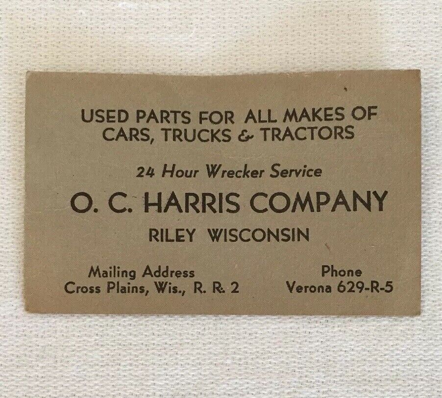 Vintage Wisconsin Risque Business Card Used Parts Cars Trucks Tractors Wrecker