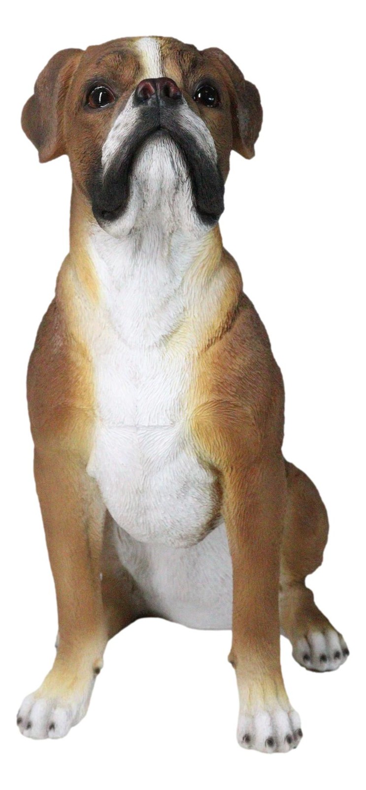 Large 18" Tall Adorable Realistic Sitting Fawn Boxer Dog Statue Home Decor Large 18" Tall Adorable Realistic Sitting Fawn Boxer Dog Statue Home Decor