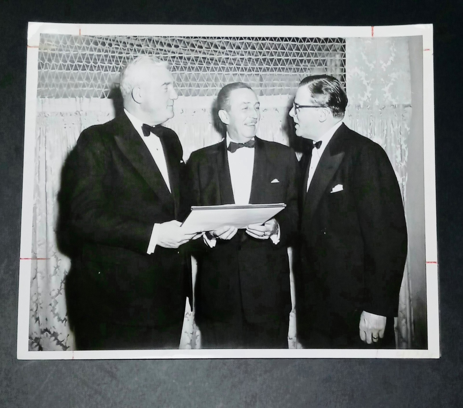 VTG 1954 Walt Disney Type 1 Original Press Photo LA Teachers Science Award RARE VTG 1954 Walt Disney Type 1 Original Press Photo LA Teachers Science Award RARE