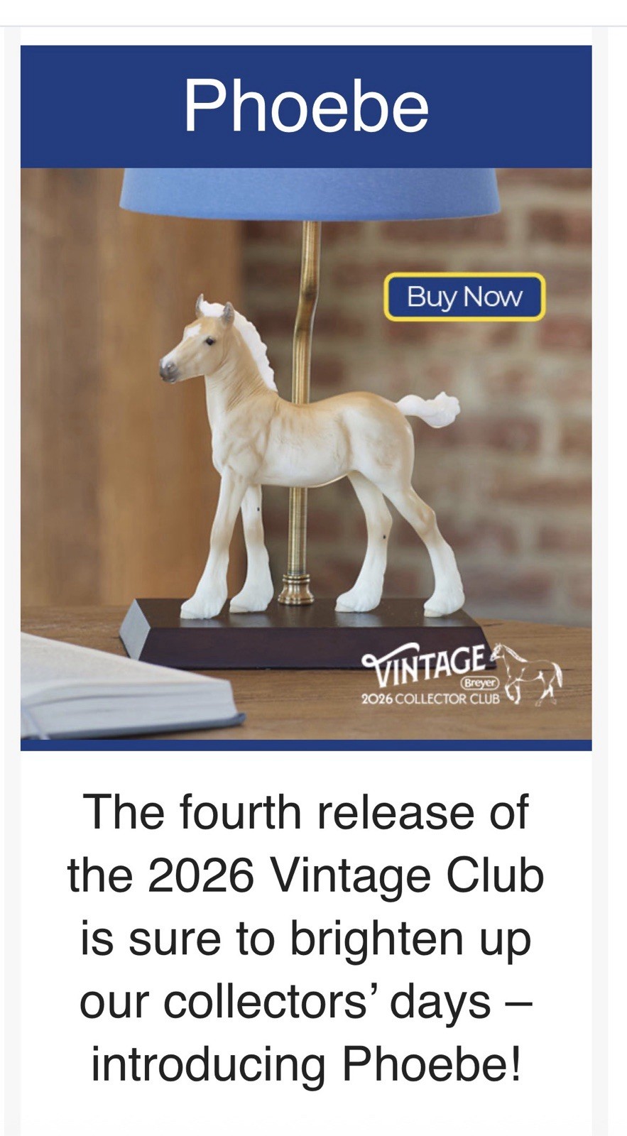 Breyer 2026 Vintage Club Phoebe (gypsy Vanner Foal Mold) Lamp. Presale… Breyer 2026 Vintage Club Phoebe (gypsy Vanner Foal Mold) Lamp. Presale…