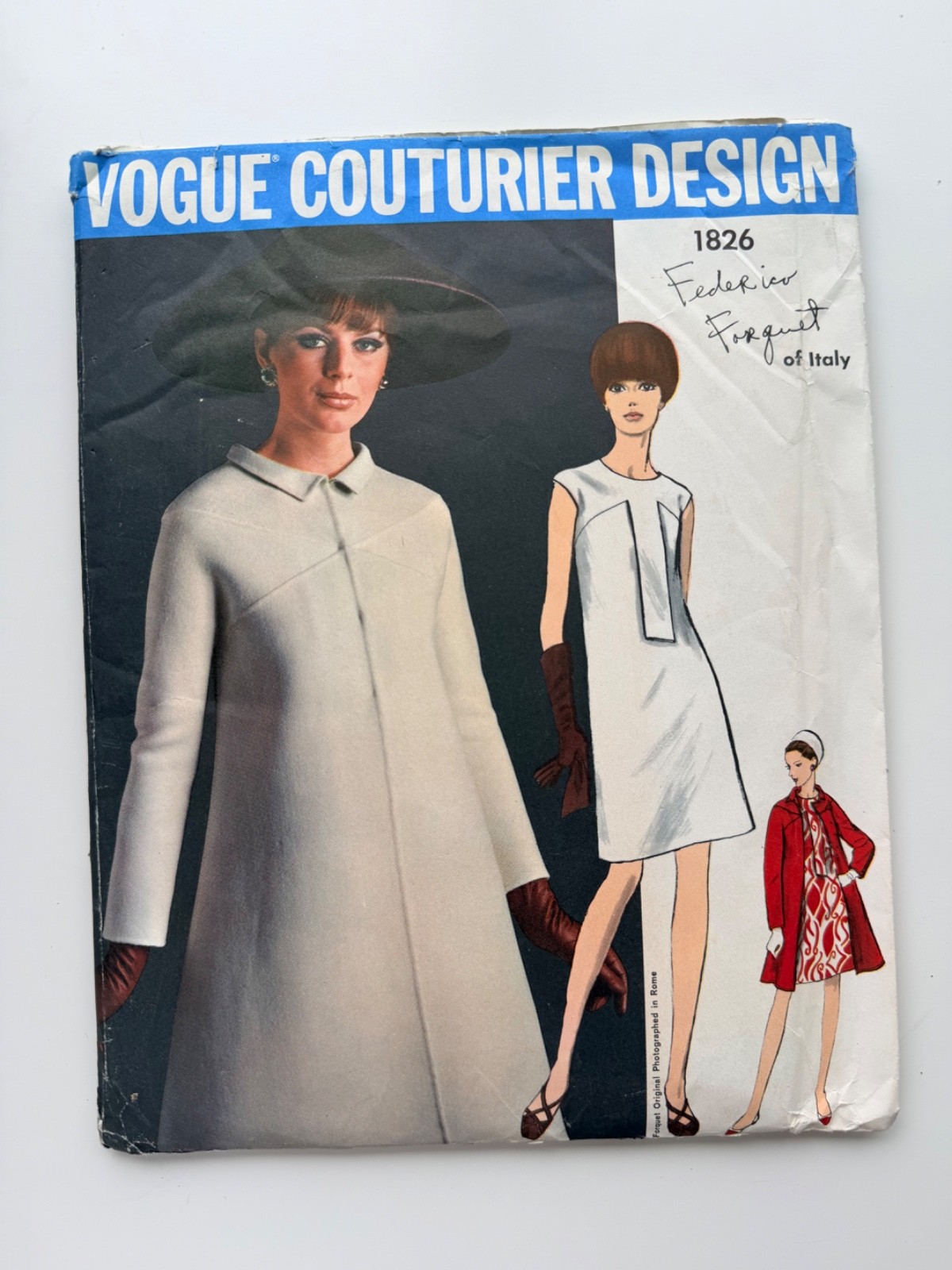 Vintage 1967 Vogue Couturier 1826 Federico Forquet Dress Coat B34 Uncut FF Vintage 1967 Vogue Couturier 1826 Federico Forquet Dress Coat B34 Uncut FF