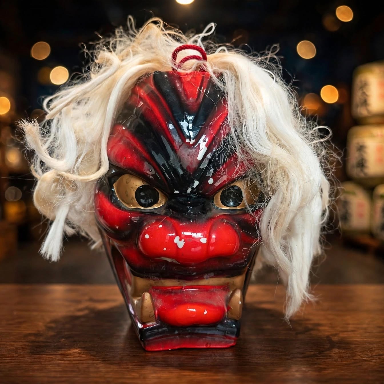 Vintage 1995 Japanese Oni Sake Bottle | Red Demon Mask Onimen Toki | Kumamoto So Vintage 1995 Japanese Oni Sake Bottle | Red Demon Mask Onimen Toki | Kumamoto So