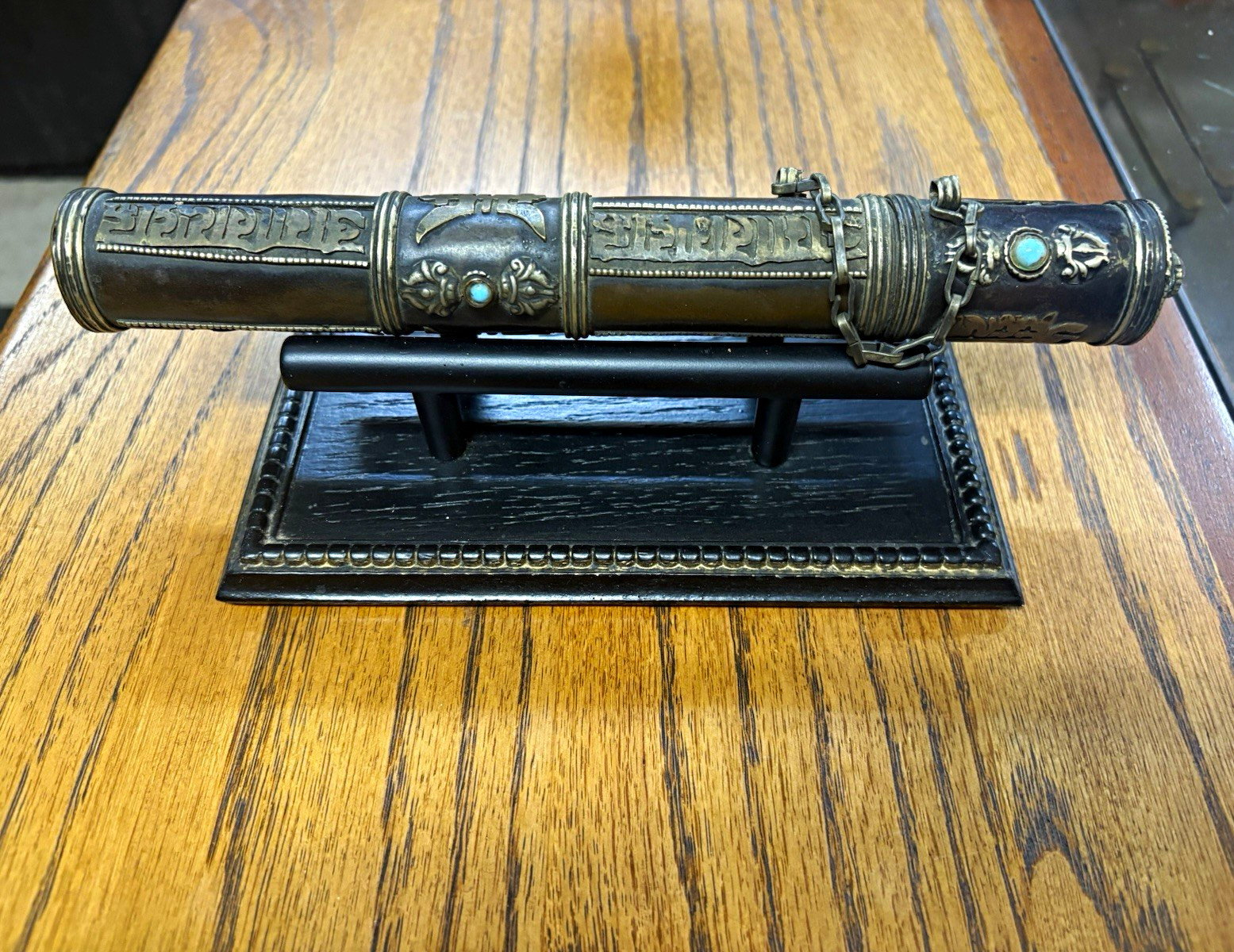 Buddhist Tibetan Prayer Wheel Incense Holder Tube Case Stand w/ custom stand Buddhist Tibetan Prayer Wheel Incense Holder Tube Case Stand w/ custom stand