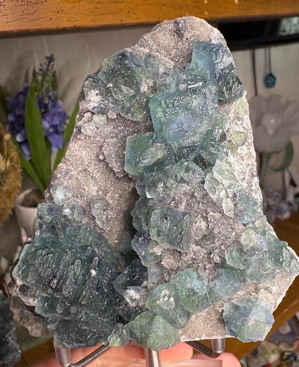 Blue-Green Fluorite on Sphalerite | Natural Mineral Specimen | China Blue-Green Fluorite on Sphalerite | Natural Mineral Specimen | China
