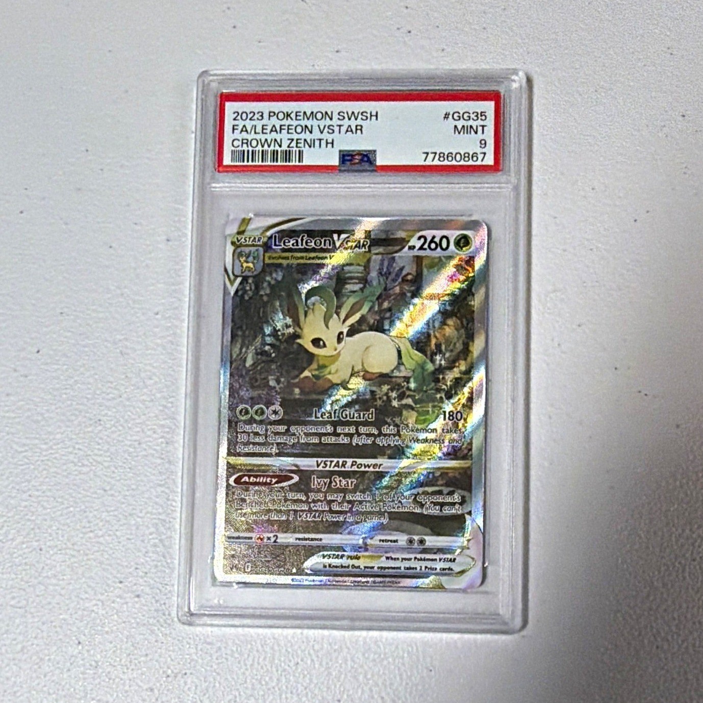 2023 Pokémon Leafeon VSTAR GG35/GG70 Crown Zenith Galarian Gallery PSA 9 Holo 2023 Pokémon Leafeon VSTAR GG35/GG70 Crown Zenith Galarian Gallery PSA 9 Holo