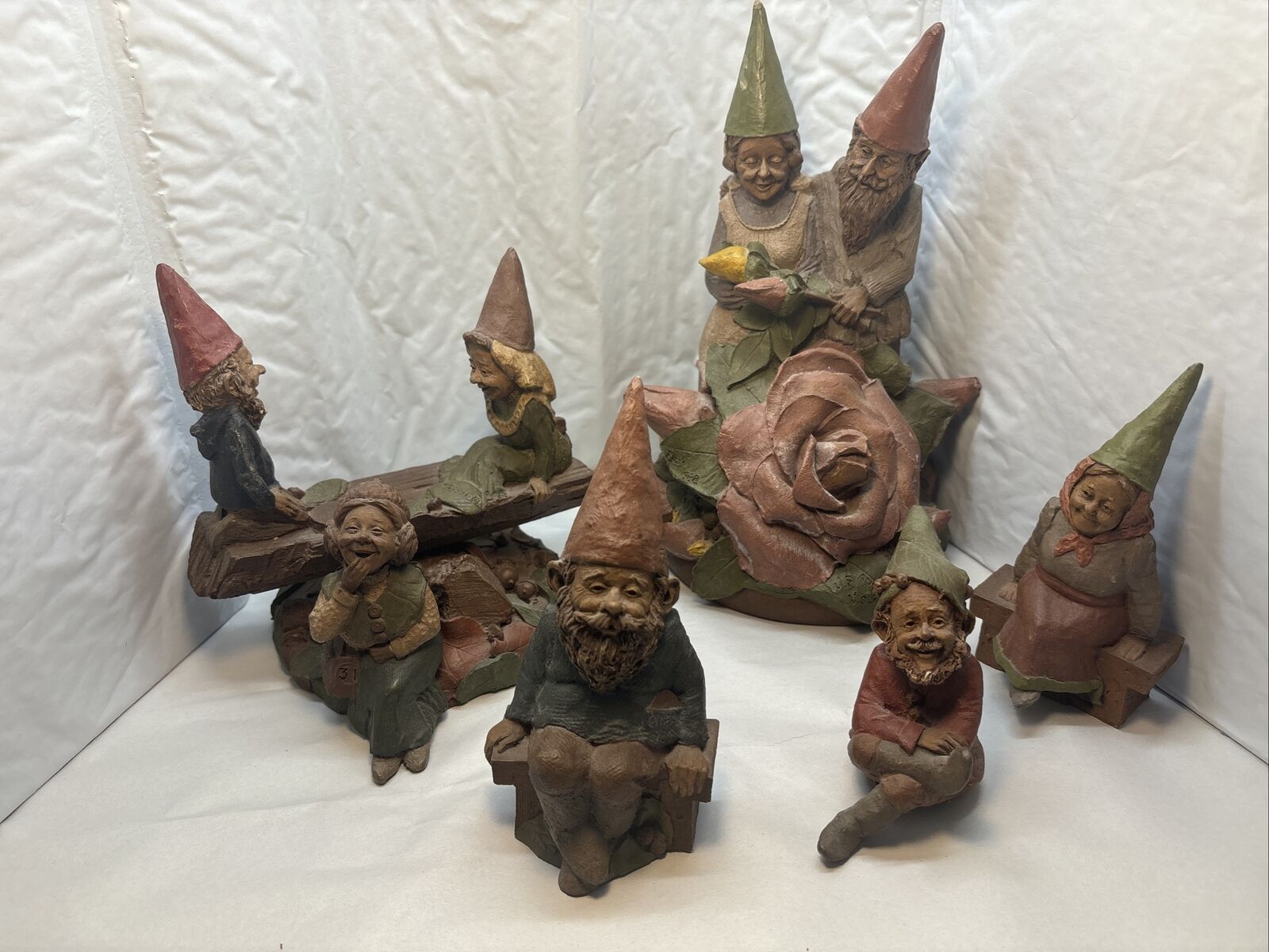 Lot Of 6 Vintage 1980\'s Tom Clark Gnomes Figurines Signed Cairn Studios