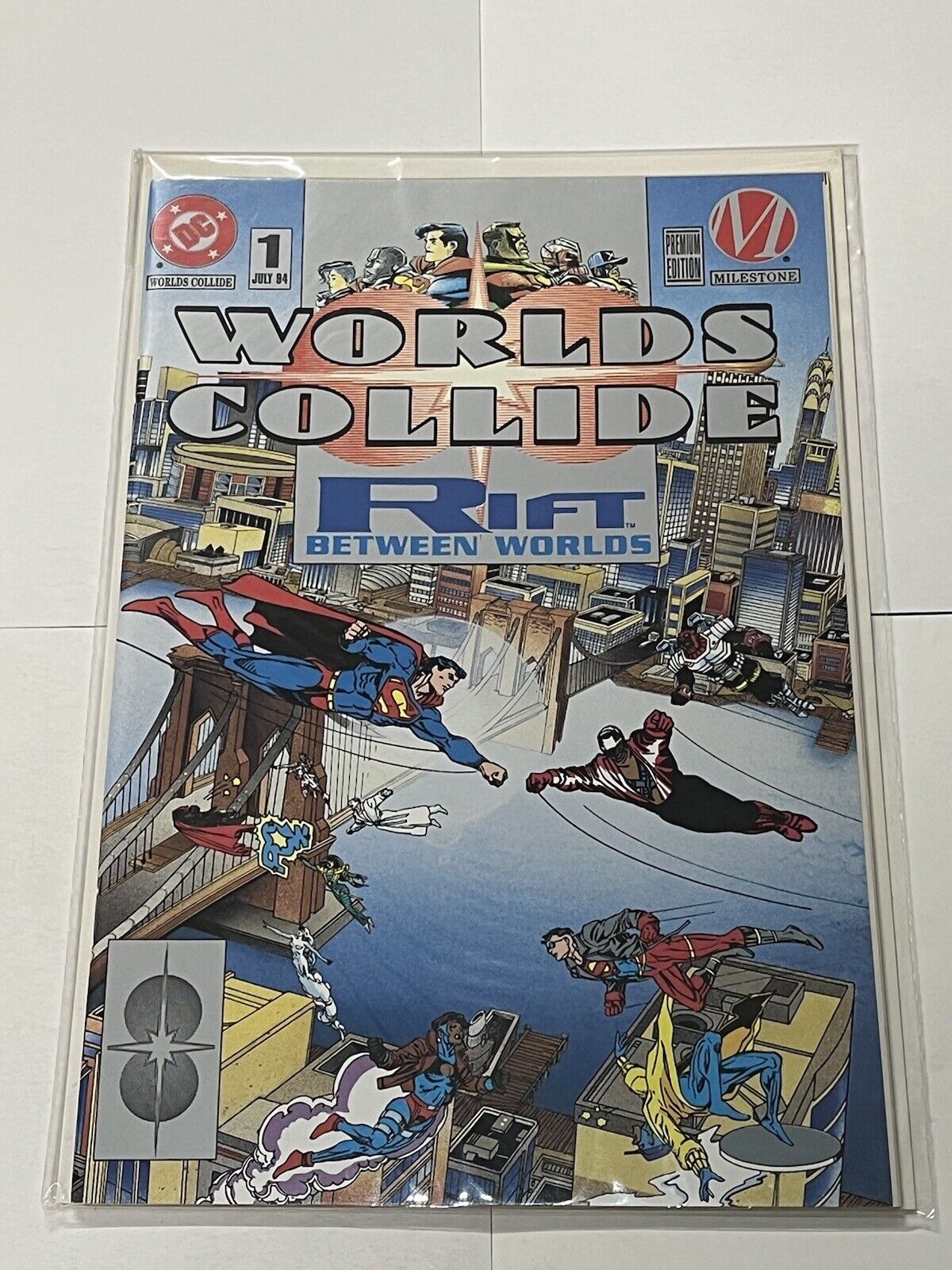 Worlds Collide 1 (1st Print) Premium Platinum Variant 1st Print DC/Milestone \'94