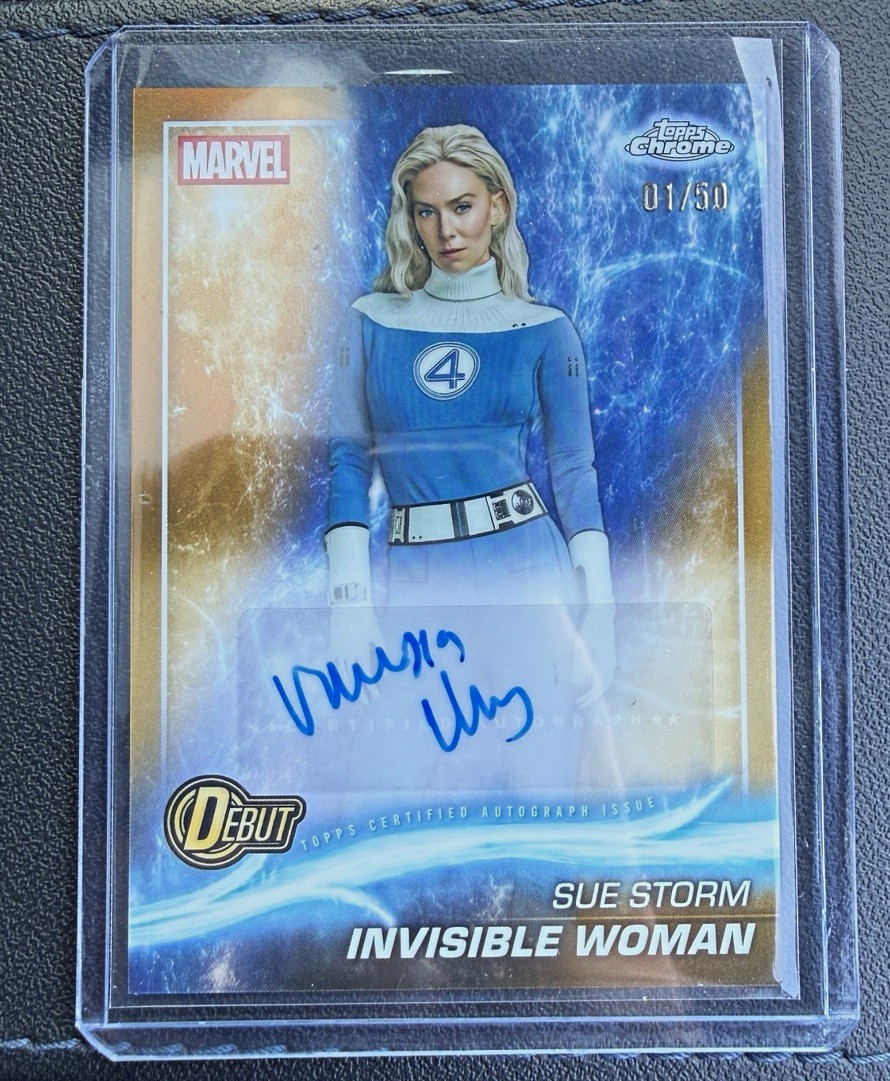 Topps 2025 Marvel Studios Chrome Vanessa Kirby Sue Storm Auto AA-VK 01/50 Topps 2025 Marvel Studios Chrome Vanessa Kirby Sue Storm Auto AA-VK 01/50