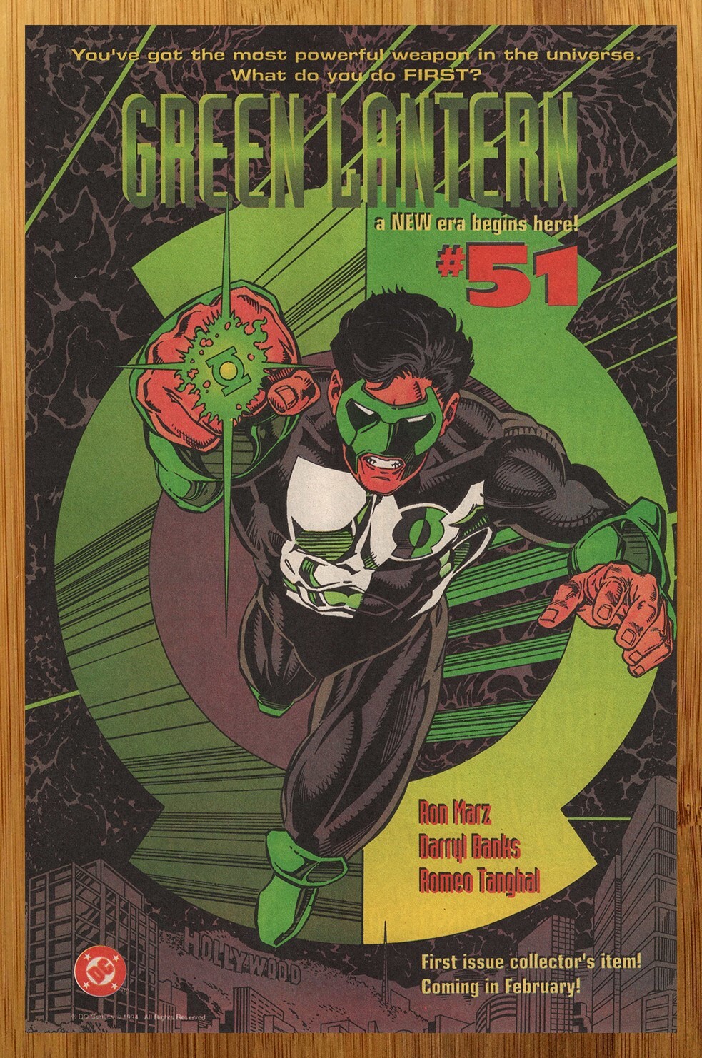 1994 DC Comics Green Lantern Vintage Print Ad/Poster Darryl Banks Promo Art 90s