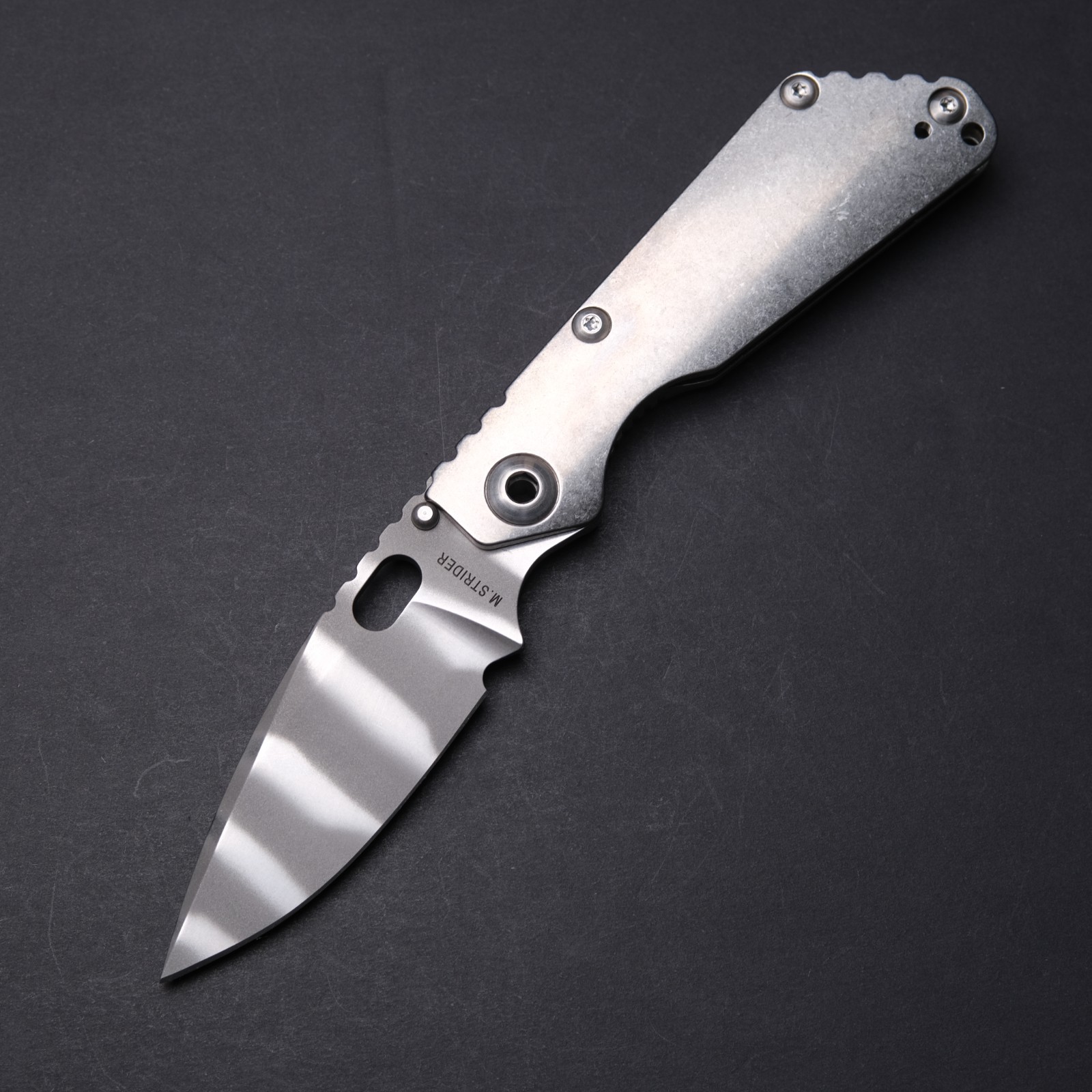Strider Knives SnG CC - Full Titanium Handles / Ghost Stripe S30V Blade Strider Knives SnG CC - Full Titanium Handles / Ghost Stripe S30V Blade