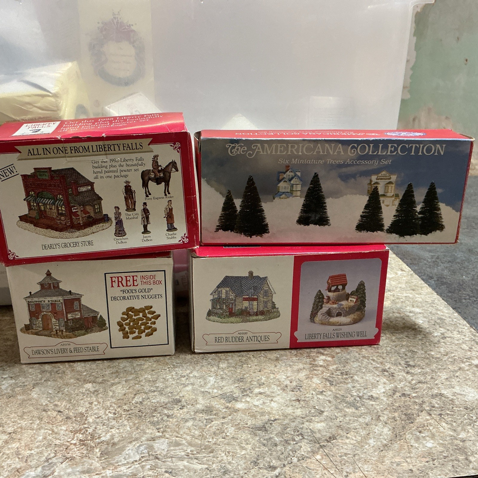PRE-OWNED LIBERTY FALLS COLLECTION  LOT OF 4 1990s ORIGINAL BOXES