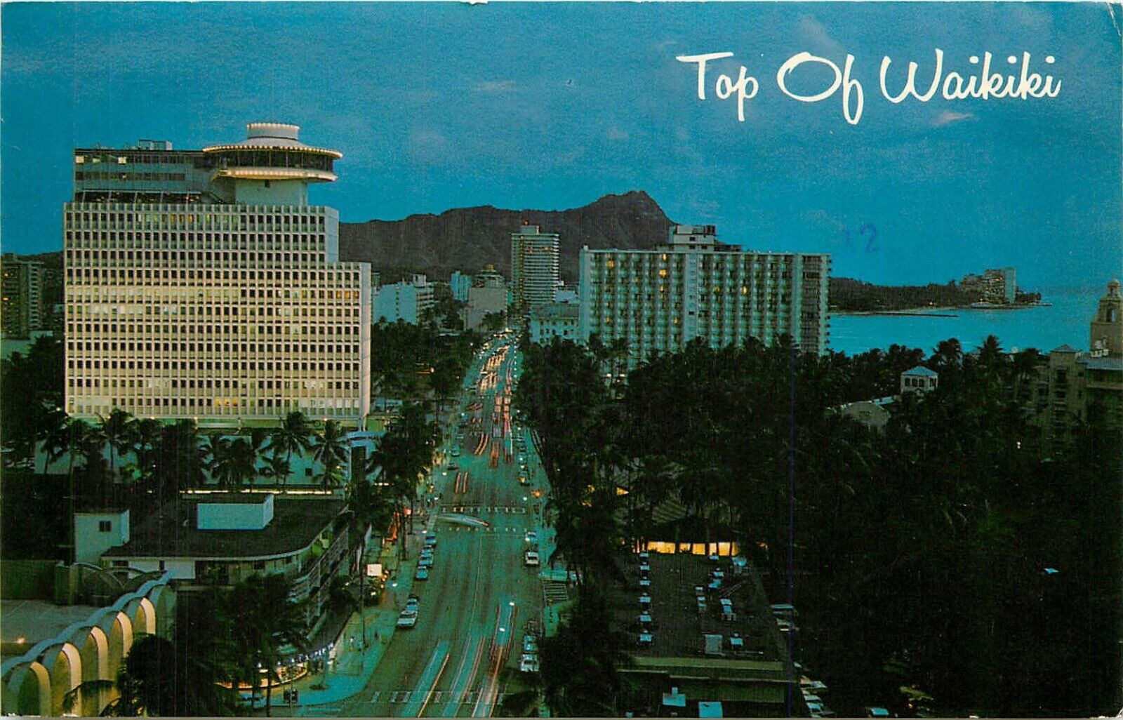 Kalakaua Ave Top of Waikiki Hawaii HI pm Postcard