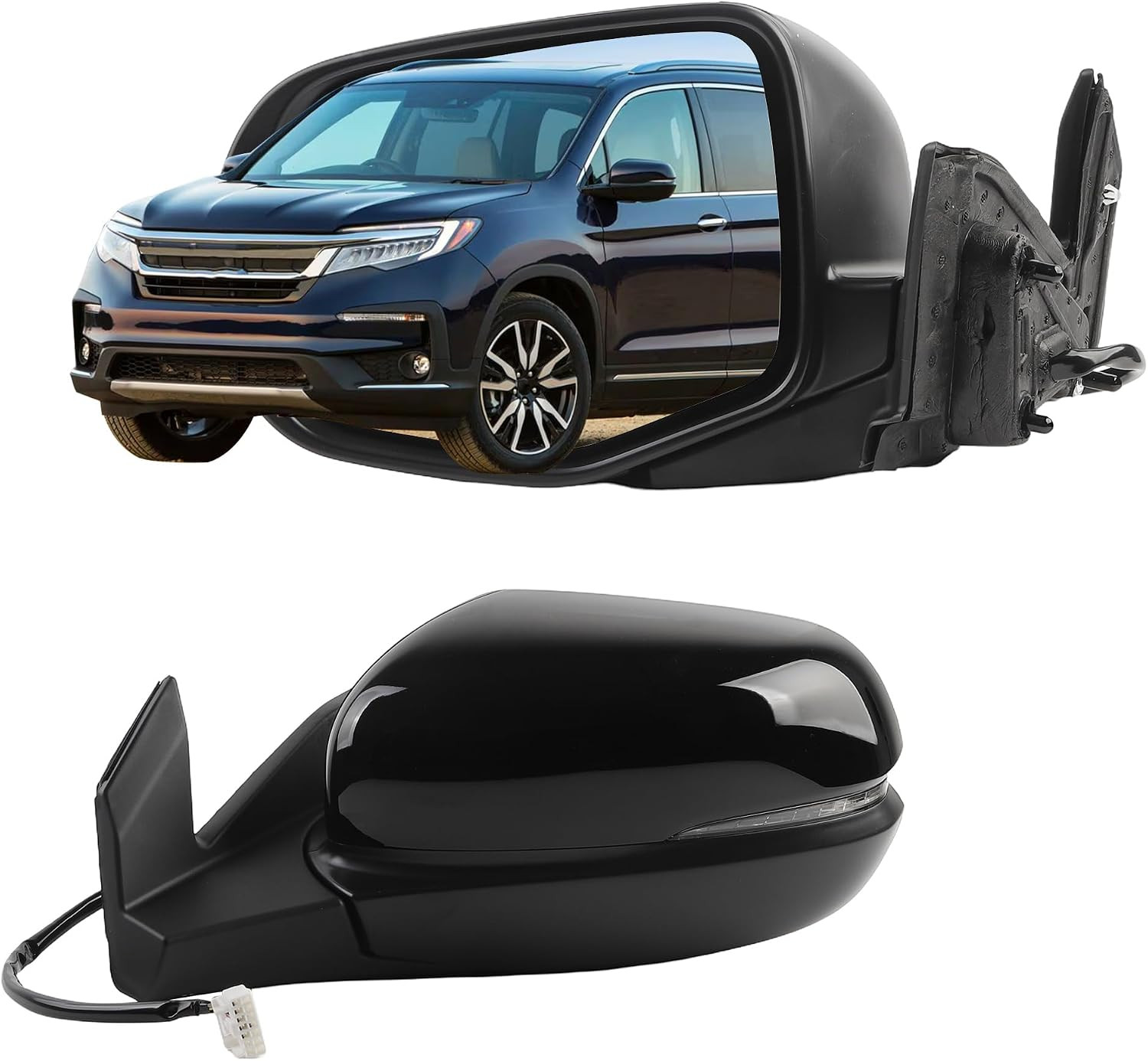 Side Rear View Mirror Compatible with 2016-2022 Honda Pilot Power Heated Turn Si Side Rear View Mirror Compatible with 2016-2022 Honda Pilot Power Heated Turn Si
