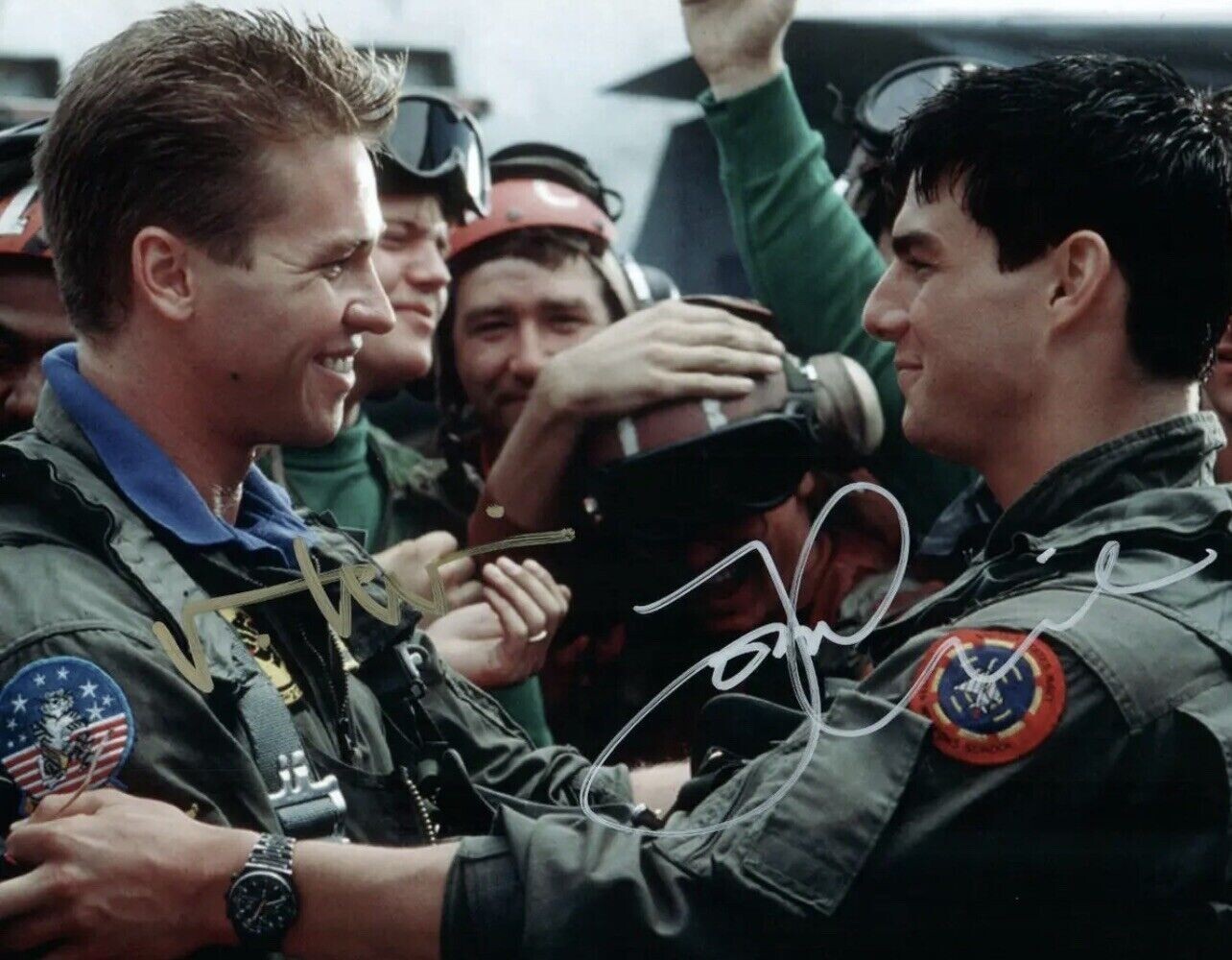 TOP GUN - TOM CRUISE & VAL KILMER Pho 8x10 PRINTED SIGNATURE / AUTOGRAPH REPRINT