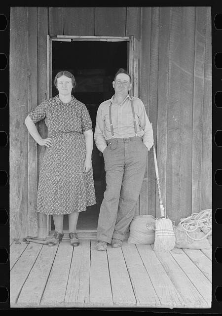 Photo:Southeast Missouri 1938 Sharecropper Cabin Porch Couple Farm Worker Photo:Southeast Missouri 1938 Sharecropper Cabin Porch Couple Farm Worker