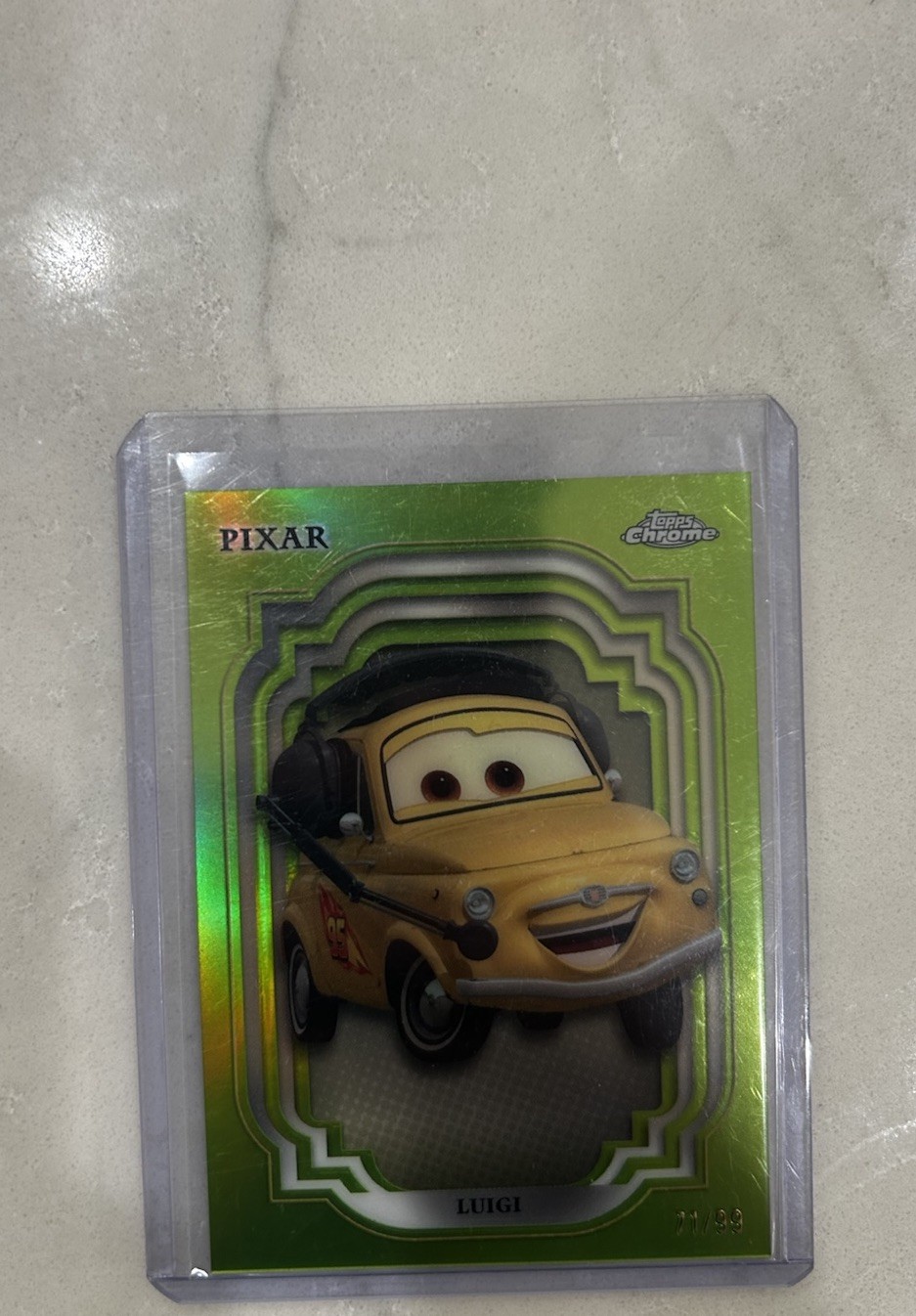 2024 Topps Chrome Disney Luigi #120 Green Refractor /99 Cars 2024 Topps Chrome Disney Luigi #120 Green Refractor /99 Cars