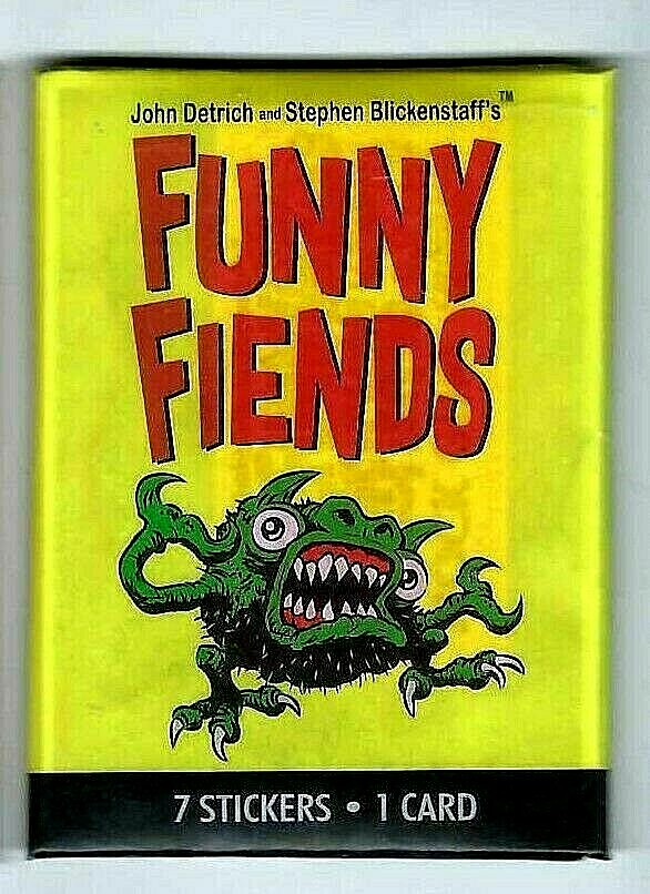 2019 FUNNY FIENDS TRADING CARD RETRO YELLOW WAX PACK ALA- UGLY STICKERS SIDEK 2019 FUNNY FIENDS TRADING CARD RETRO YELLOW WAX PACK ALA- UGLY STICKERS SIDEK